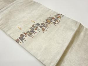 引箔大名行列模様織出し名古屋帯